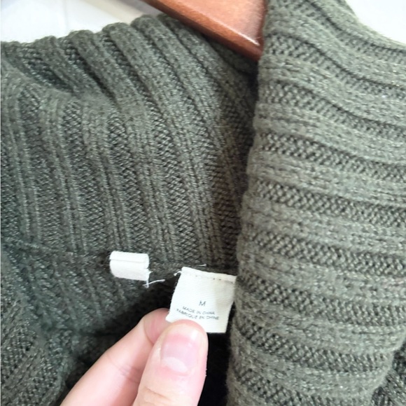 Anthropologie Moth green turtleneck sweater tunic long size M cotton wool - Picture 3 of 4